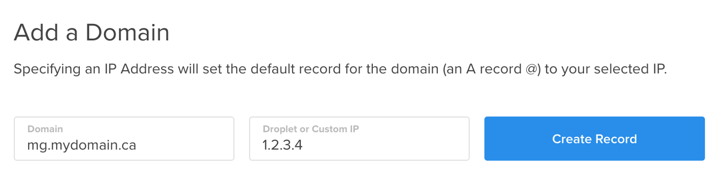 Digital Ocean add a domain