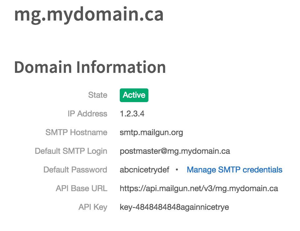 Using instead a subdomain on mailgun